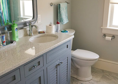 picture of bathroom vanity and toilet- ocean getaway