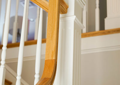 picture of the main staircase railing- ocean getaway